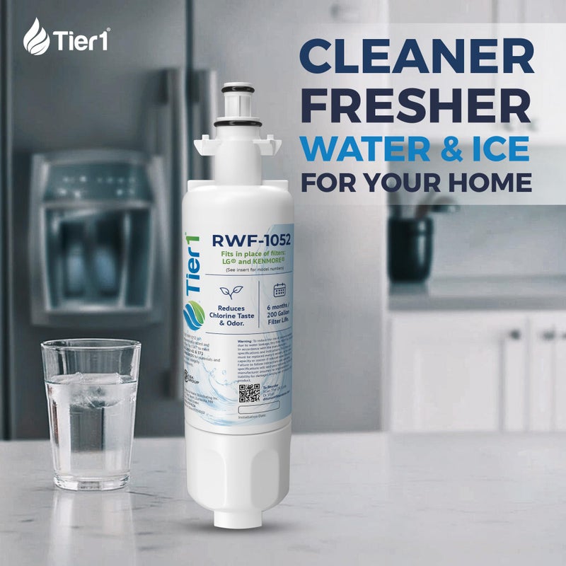 Tier1 RWF1052 ADQ36006101 Refrigerator Water Filter | Replacement for LG LT700P & Kenmore 9690 Fridge Filter - Up to 18 Months Supply | Easy Install | Odor Control | Clean & Great Tasting Water (3-pk) - Image 2